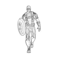 Dessin à colorier: Captain America (Super-héros et Super-vilains) #76574 - Coloriages à Imprimer Gratuits