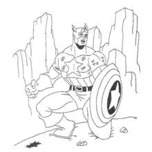 Coloriage Captain America (Super-héros et Super-vilains) #76586 à imprimer et colorier