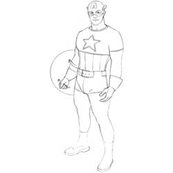 Dessin à colorier: Captain America (Super-héros et Super-vilains) #76597 - Coloriages à Imprimer Gratuits