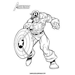 Dessin à colorier: Captain America (Super-héros et Super-vilains) #76605 - Coloriages à Imprimer Gratuits