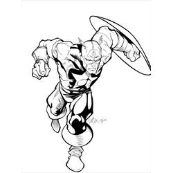 Dessin à colorier: Captain America (Super-héros et Super-vilains) #76613 - Coloriages à Imprimer Gratuits