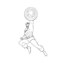 Coloriage Captain America (Super-héros et Super-vilains) #76614 à imprimer et colorier