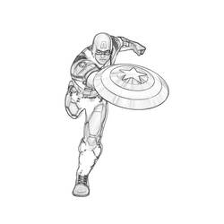 Dessin à colorier: Captain America (Super-héros et Super-vilains) #76632 - Coloriages à Imprimer Gratuits