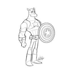 Dessin à colorier: Captain America (Super-héros et Super-vilains) #76635 - Coloriages à Imprimer Gratuits
