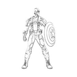 Dessin à colorier: Captain America (Super-héros et Super-vilains) #76636 - Coloriages à Imprimer Gratuits