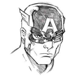 Dessin à colorier: Captain America (Super-héros et Super-vilains) #76665 - Coloriages à Imprimer Gratuits
