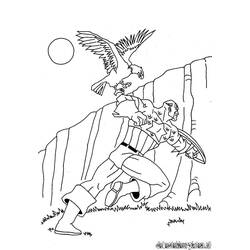 Coloriage imprimable Captain America (Super-héros et Super-vilains) #76671 à colorier gratuitement