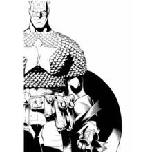 Coloriage Captain America (Super-héros et Super-vilains) #76685 à imprimer et colorier