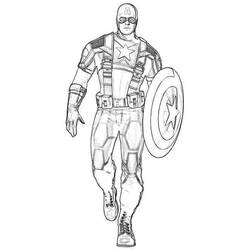 Dessin à colorier: Captain America (Super-héros et Super-vilains) #76686 - Coloriages à Imprimer Gratuits