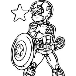 Dessin à colorier: Captain America (Super-héros et Super-vilains) #76690 - Coloriages à Imprimer Gratuits