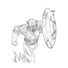 Coloriage Captain America (Super-héros et Super-vilains) #76694 à imprimer et colorier