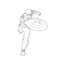 Dessin à colorier: Captain America (Super-héros et Super-vilains) #76712 - Coloriages à Imprimer Gratuits