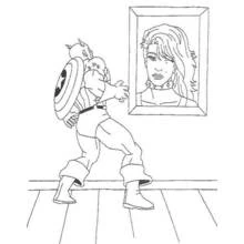 Coloriage Captain America (Super-héros et Super-vilains) #76723 à imprimer et colorier