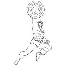 Coloriage Captain America (Super-héros et Super-vilains) #76736 à imprimer et colorier