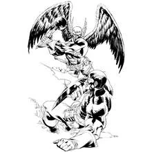 Coloriage Captain America (Super-héros et Super-vilains) #76756 à imprimer et colorier