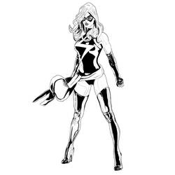 Dessin à colorier: Captain Marvel (Super-héros et Super-vilains) #200039 - Coloriages à Imprimer Gratuits