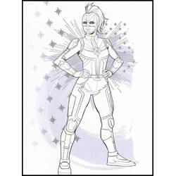 Dessin à colorier: Captain Marvel (Super-héros et Super-vilains) #200043 - Coloriages à Imprimer Gratuits