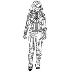 Dessin à colorier: Captain Marvel (Super-héros et Super-vilains) #200045 - Coloriages à Imprimer Gratuits