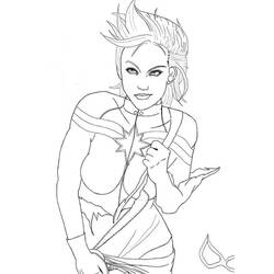 Dessin à colorier: Captain Marvel (Super-héros et Super-vilains) #200046 - Coloriages à Imprimer Gratuits