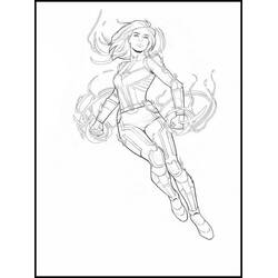 Dessin à colorier: Captain Marvel (Super-héros et Super-vilains) #200047 - Coloriages à Imprimer Gratuits