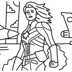 Dessin à colorier: Captain Marvel (Super-héros et Super-vilains) #200049 - Coloriages à Imprimer Gratuits