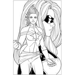 Dessin à colorier: Captain Marvel (Super-héros et Super-vilains) #200050 - Coloriages à Imprimer Gratuits