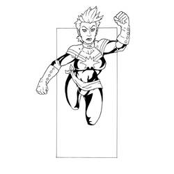 Dessin à colorier: Captain Marvel (Super-héros et Super-vilains) #200053 - Coloriages à Imprimer Gratuits