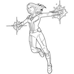 Dessin à colorier: Captain Marvel (Super-héros et Super-vilains) #200055 - Coloriages à Imprimer Gratuits