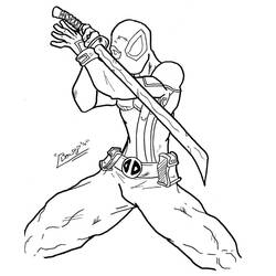Dessin à colorier: Deadpool (Super-héros et Super-vilains) #82828 - Coloriages à Imprimer Gratuits
