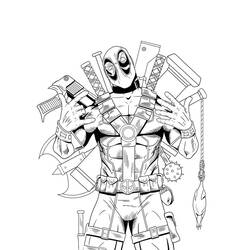 Dessin à colorier: Deadpool (Super-héros et Super-vilains) #82831 - Coloriages à Imprimer Gratuits