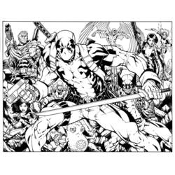 Dessin à colorier: Deadpool (Super-héros et Super-vilains) #82848 - Coloriages à Imprimer Gratuits