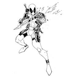 Dessin à colorier: Deadpool (Super-héros et Super-vilains) #82861 - Coloriages à Imprimer Gratuits