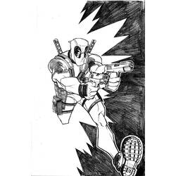 Dessin à colorier: Deadpool (Super-héros et Super-vilains) #82888 - Coloriages à Imprimer Gratuits