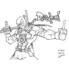 Dessin à colorier: Deadpool (Super-héros et Super-vilains) #82896 - Coloriages à Imprimer Gratuits