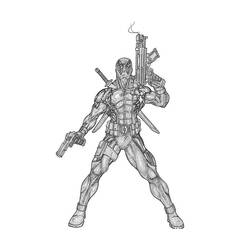 Dessin à colorier: Deadpool (Super-héros et Super-vilains) #82897 - Coloriages à Imprimer Gratuits
