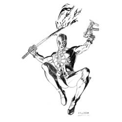 Dessin à colorier: Deadpool (Super-héros et Super-vilains) #82902 - Coloriages à Imprimer Gratuits
