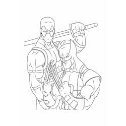 Dessin à colorier: Deadpool et Wolverine (Super-héros et Super-vilains) #219329 - Coloriages à Imprimer Gratuits