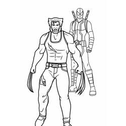 Dessin à colorier: Deadpool et Wolverine (Super-héros et Super-vilains) #219331 - Coloriages à Imprimer Gratuits
