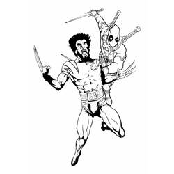 Dessin à colorier: Deadpool et Wolverine (Super-héros et Super-vilains) #219333 - Coloriages à Imprimer Gratuits
