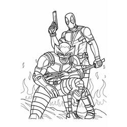 Dessin à colorier: Deadpool et Wolverine (Super-héros et Super-vilains) #219341 - Coloriages à Imprimer Gratuits
