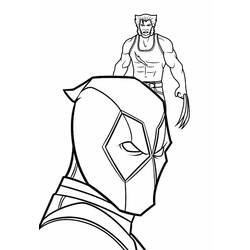 Dessin à colorier: Deadpool et Wolverine (Super-héros et Super-vilains) #219347 - Coloriages à Imprimer Gratuits
