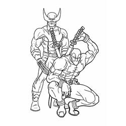Dessin à colorier: Deadpool et Wolverine (Super-héros et Super-vilains) #219352 - Coloriages à Imprimer Gratuits