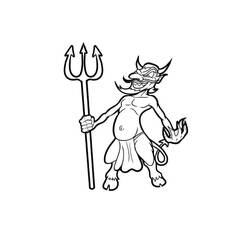 Dessin à colorier: Diable (Super-héros et Super-vilains) #204130 - Coloriages à Imprimer Gratuits