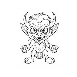 Dessin à colorier: Diable (Super-héros et Super-vilains) #204131 - Coloriages à Imprimer Gratuits