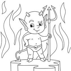 Dessin à colorier: Diable (Super-héros et Super-vilains) #204133 - Coloriages à Imprimer Gratuits