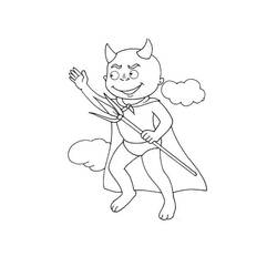 Dessin à colorier: Diable (Super-héros et Super-vilains) #204134 - Coloriages à Imprimer Gratuits