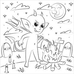 Dessin à colorier: Diable (Super-héros et Super-vilains) #204138 - Coloriages à Imprimer Gratuits