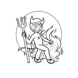 Dessin à colorier: Diable (Super-héros et Super-vilains) #204143 - Coloriages à Imprimer Gratuits