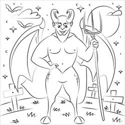 Dessin à colorier: Diable (Super-héros et Super-vilains) #204150 - Coloriages à Imprimer Gratuits