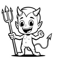 Dessin à colorier: Diable (Super-héros et Super-vilains) #204153 - Coloriages à Imprimer Gratuits